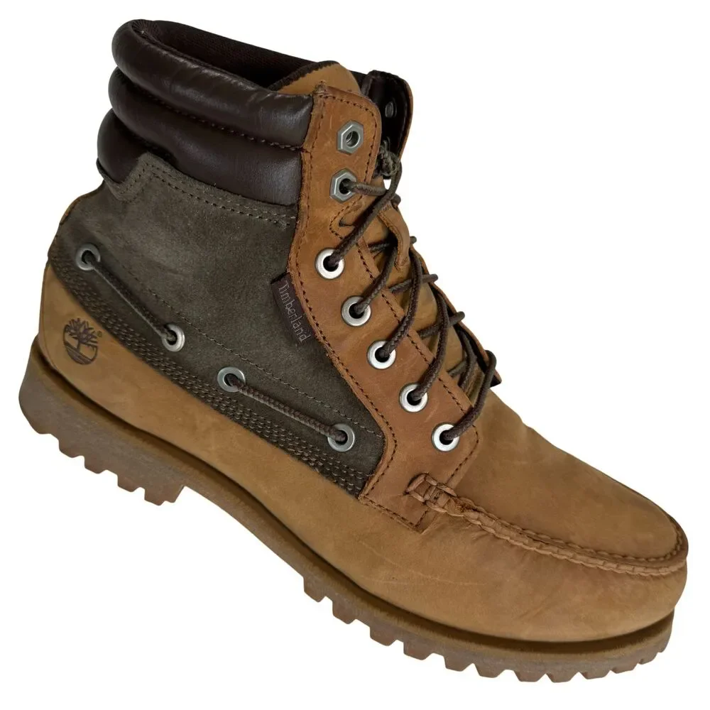 Timberland Men's AE Oakwell Nubuck Leather Mid Moc Toe Boots Size 11 Brown Green